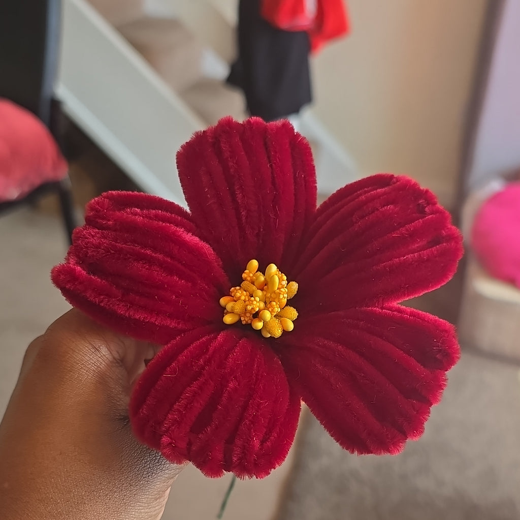 Handmade Chenille Flowers – Elegant Artificial Floral Stems