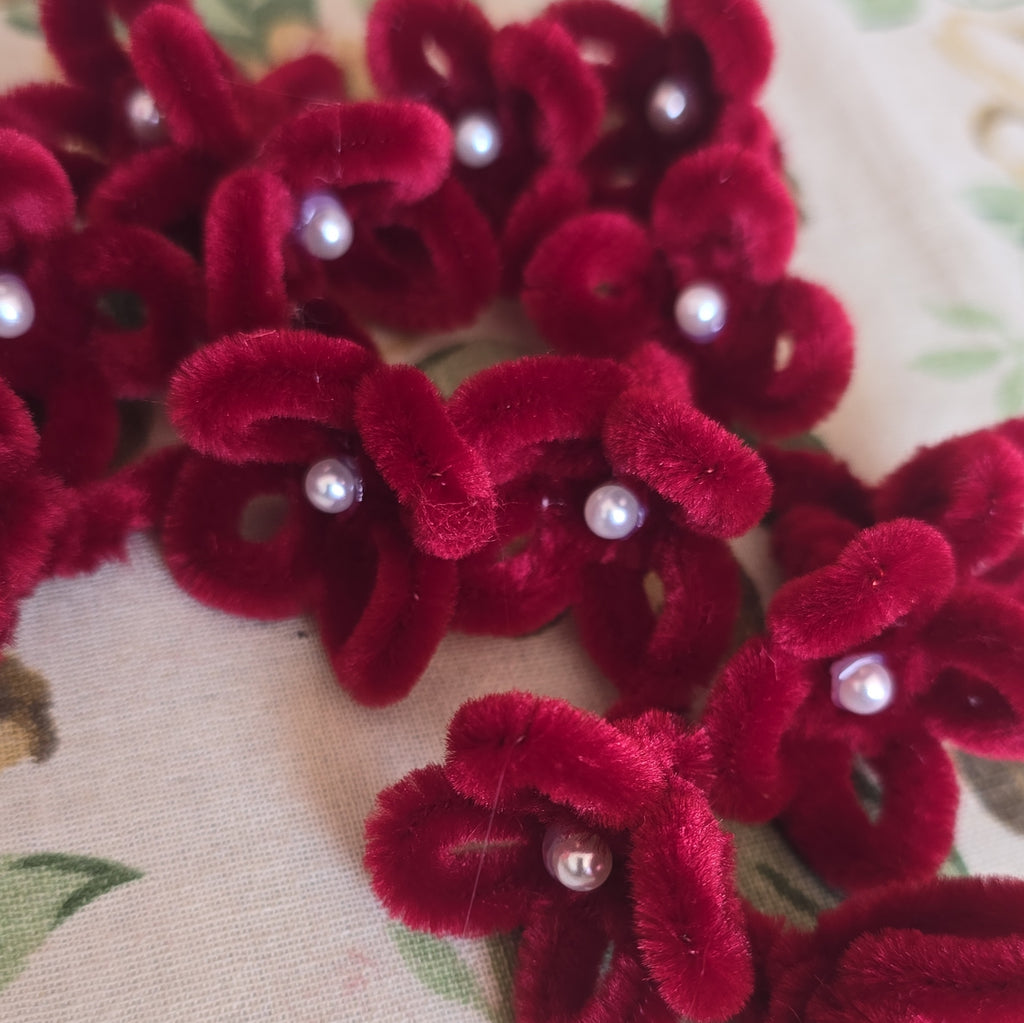 Handmade Chenille Flowers – Elegant Artificial Floral Stems